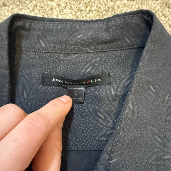 John Varvatos Mens Short Sleeve Button Up Large - Picture 2 of 7